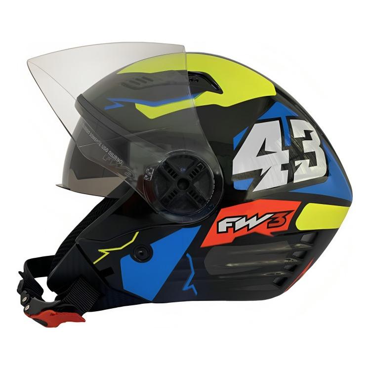 Capacete Para Moto Aberto Fw3 X Open Up 43 Com Óculos Fume