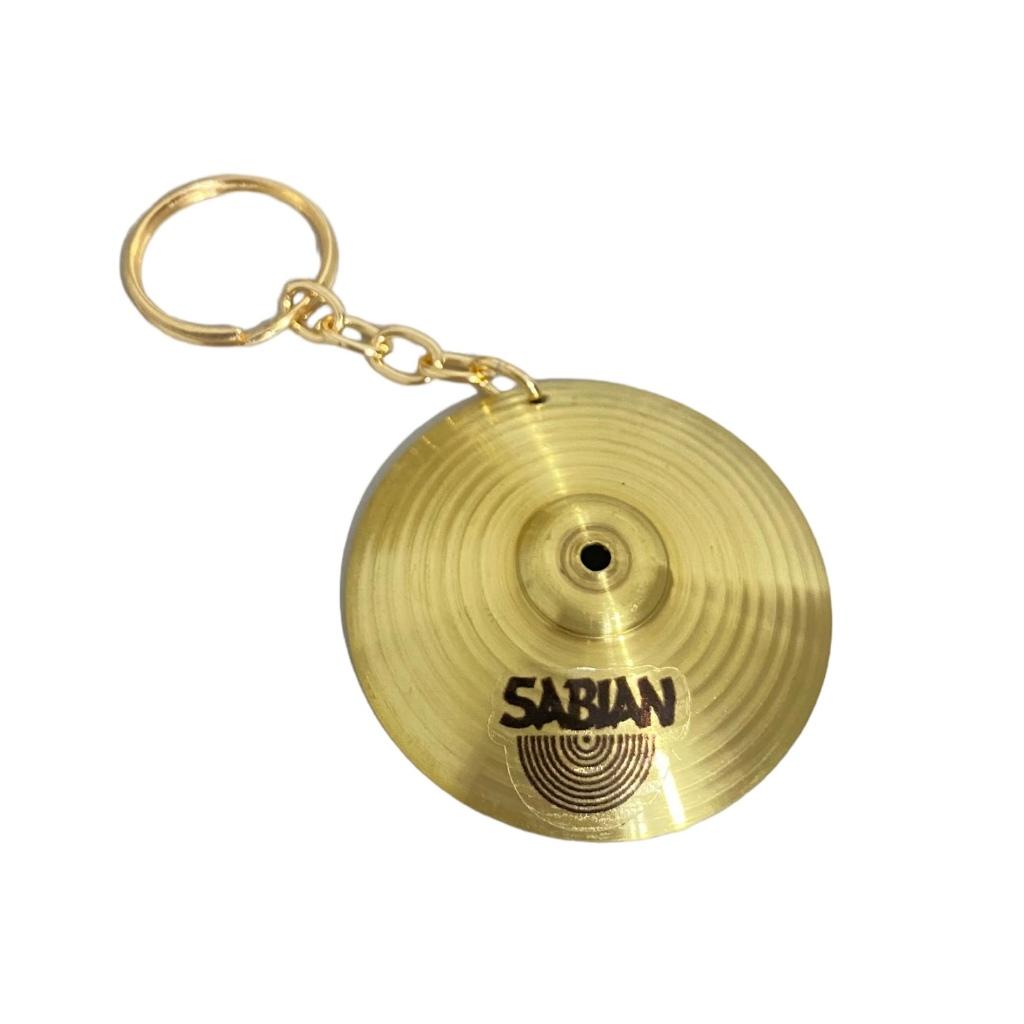 Chaveiro Prato De Bateria Acústica Metal Dourado Sabian Zildjan