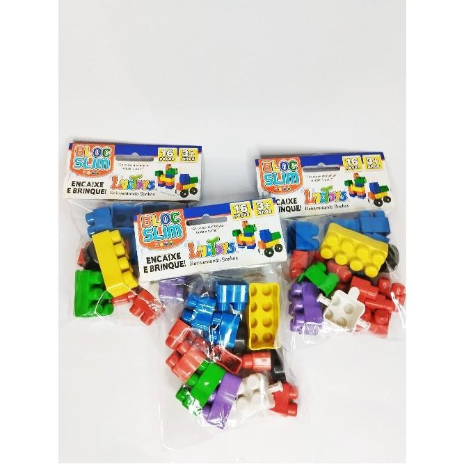 15 Pct Bloco De Montar 16 Peças Brinquedo Educativo Infantil Didático