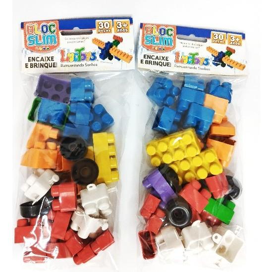 10 Pct De Bloco De Montar 30 Peças Rodinha Brinquedo Didático Educativo Oferta