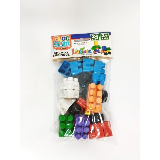 Kit 10 Pct De Bloco De Montar Com Rodinha Brinquedo Didático Educativo 24 Pç Cada Oferta Lembracinha