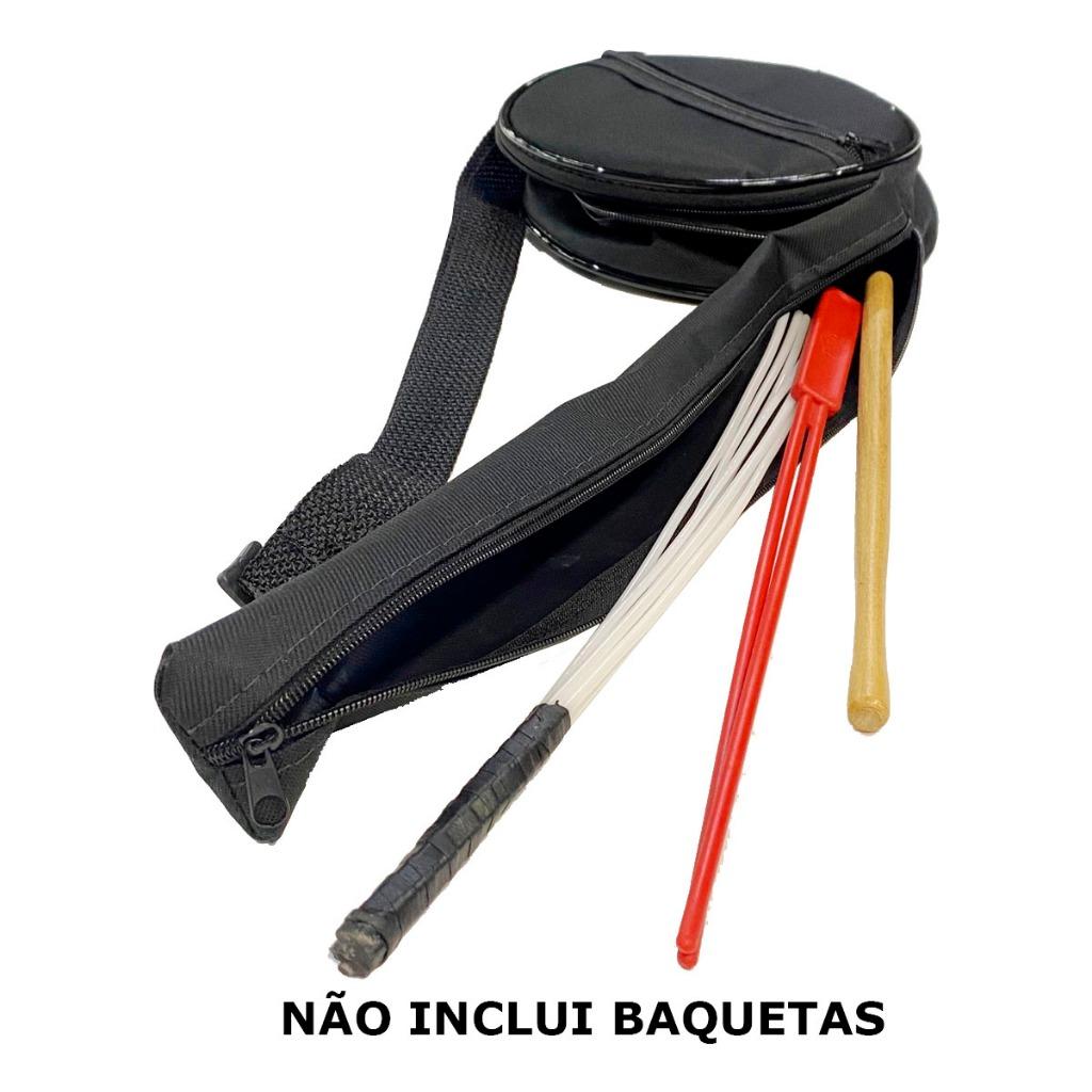 Capa Luxo Tamborim 6 Pol Alça De Ombro Bolso Para Baqueta - Unidade