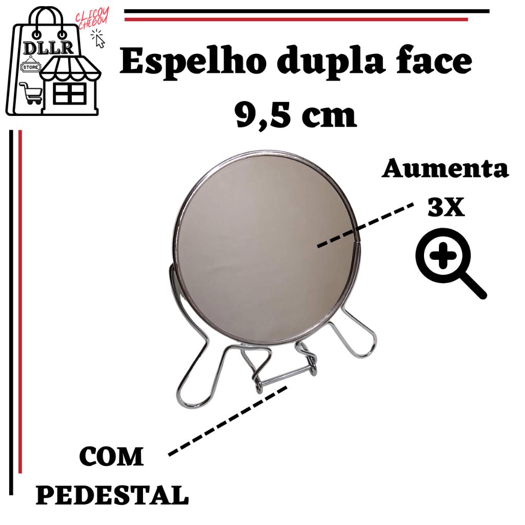 Espelho De Mesa Redondo Para Maquiagem Batom Cilios Sobrancelha Barba