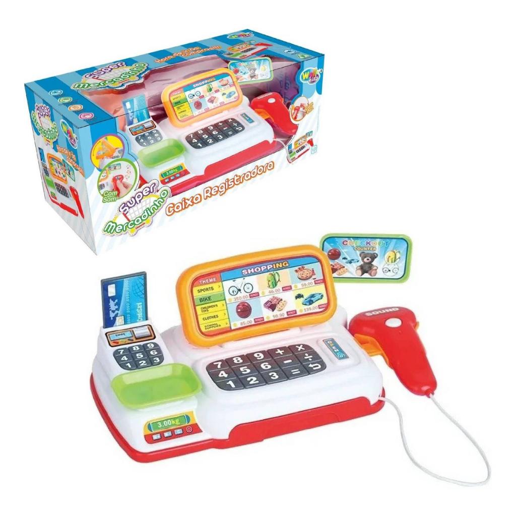 Caixa Registradora Infantil Com Som E Luz Mini Mercadinho