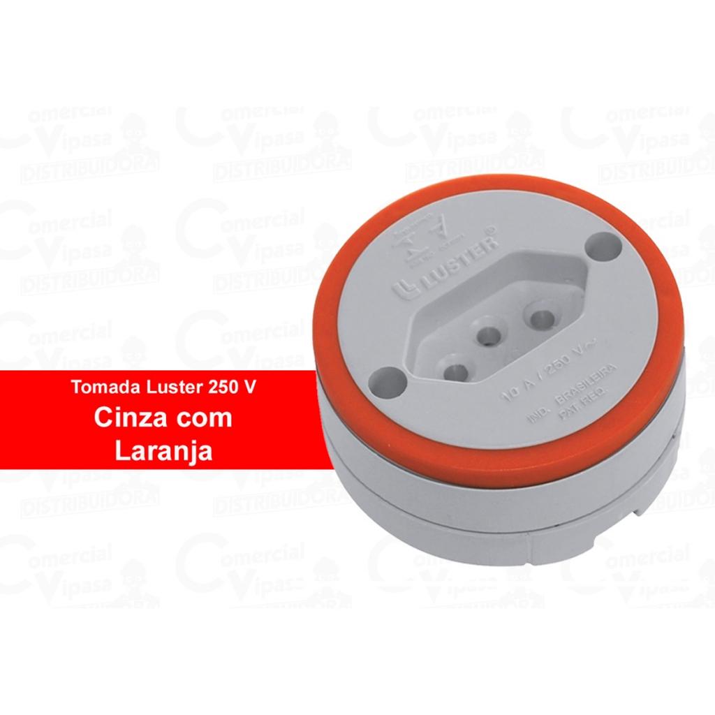 Tomada De Sobrepor Redonda Externa 2p+1t Branco - Cinza 10A 250 V Luster