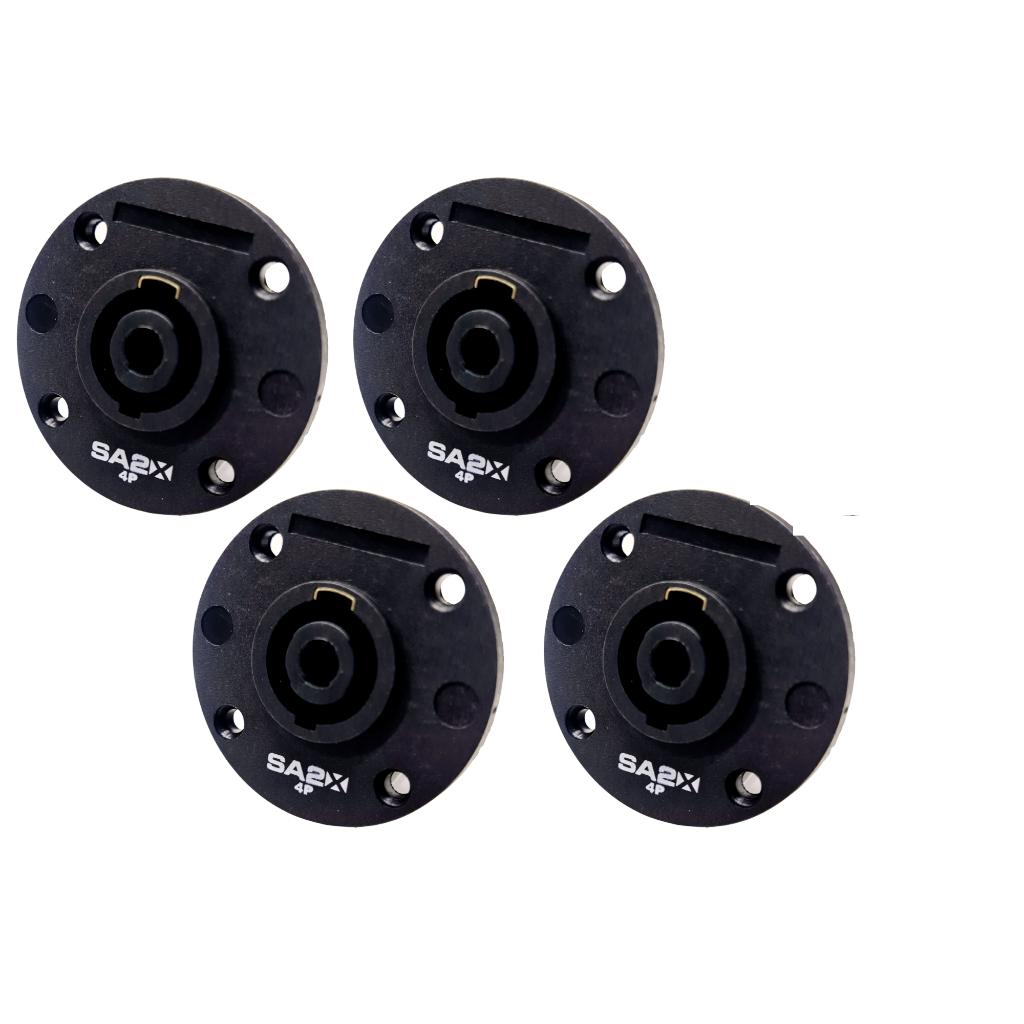 Kit 4 Plug Speakon Fêmea Painel 4 Polos - Santo Angelo Sa2x