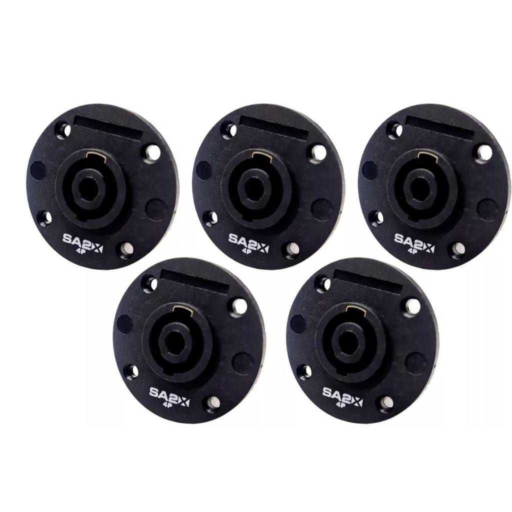 Kit 5 Plug Speakon Fêmea Painel 4 Polos - Santo Angelo Sa2x