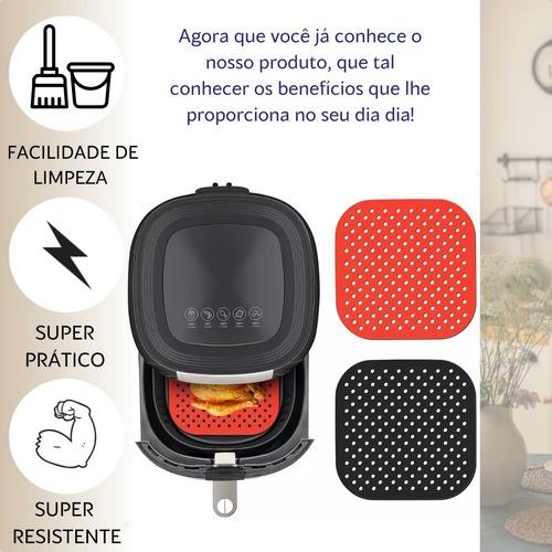 Kit 4 Tapete Quadrado Silicone Airfryer Universal Fritadeira