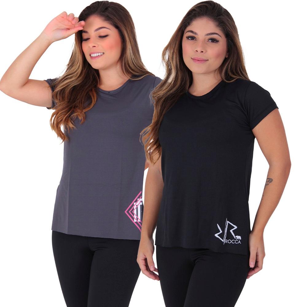 Kit 2 Blusas Feminina Dry Fit Tapa Bumbum Malhação Retém Suor