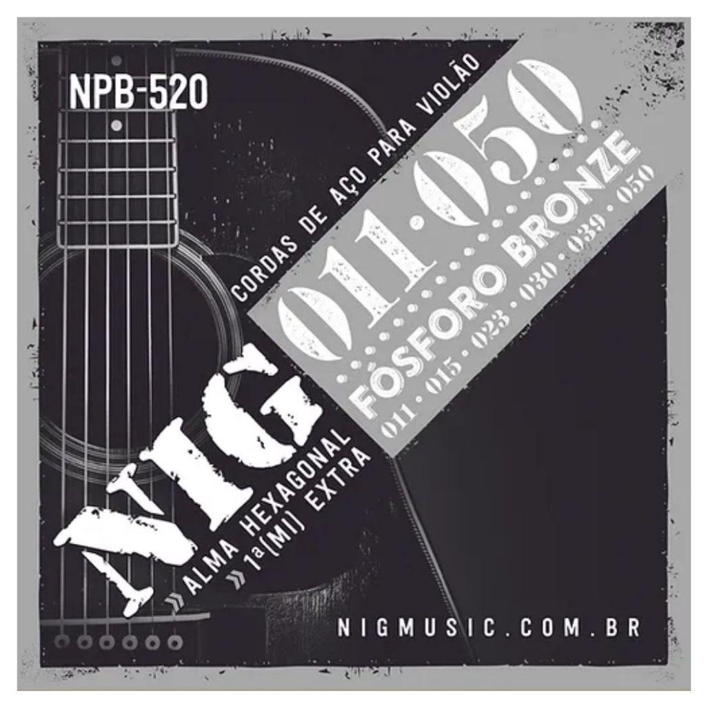 Encordoamento Para Violão Aço Nig Fosforo Bronze 011 Npb-520