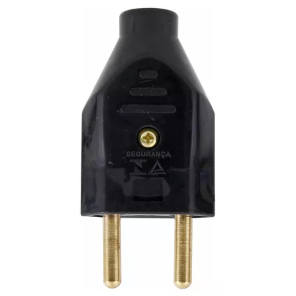 Plug Pino Adaptador De Tomada Macho 2 Pinos 10A Preto E 20A Branco 250V Profissional