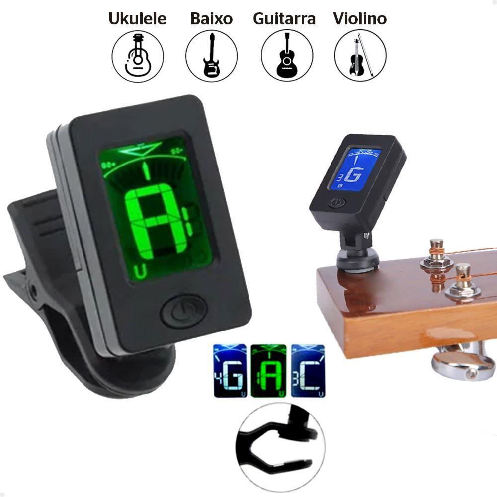Afinador Digital Cromático Clip 360 Para Violão Violino Guitarra Baixo Ukulele Cavaco