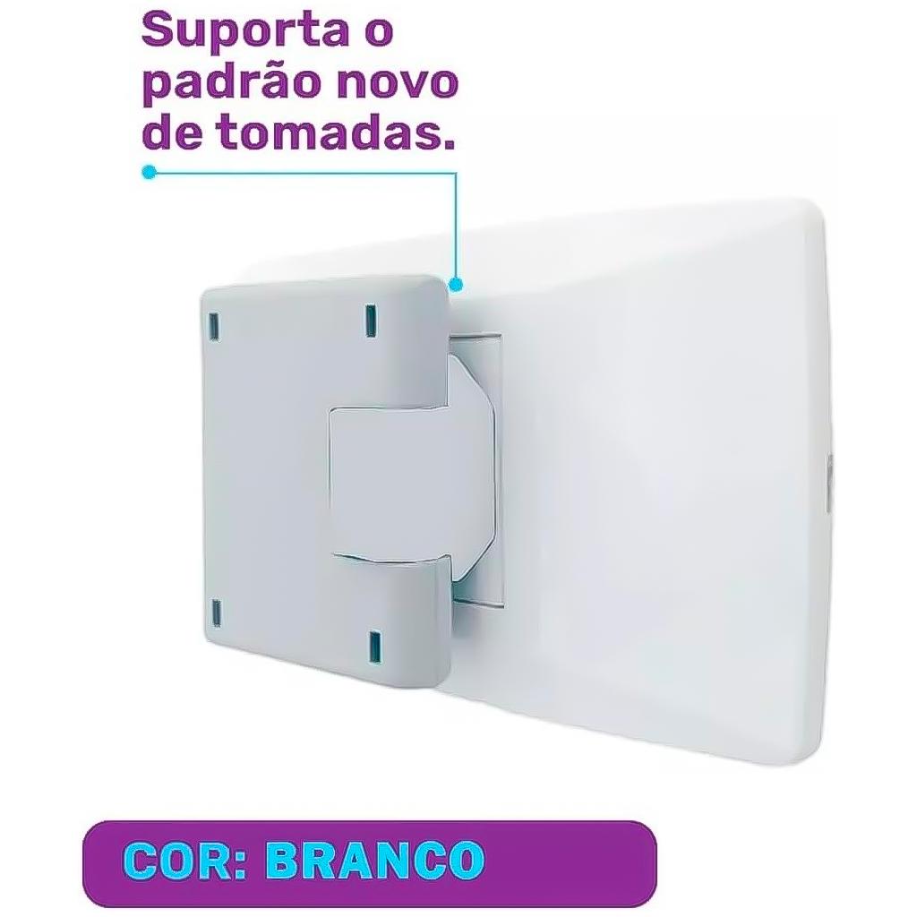Adaptador De Tomada Articulado Dobrável Com 3 Saídas 10A Benjamin Flexível Até 250v Prático
