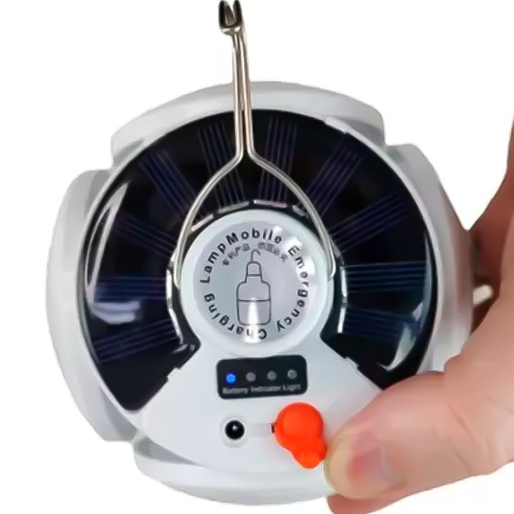 Luminária LED Ajustável Para Camping Pesca 5 Modos Carregamento USB Solar Ajustável Portátil