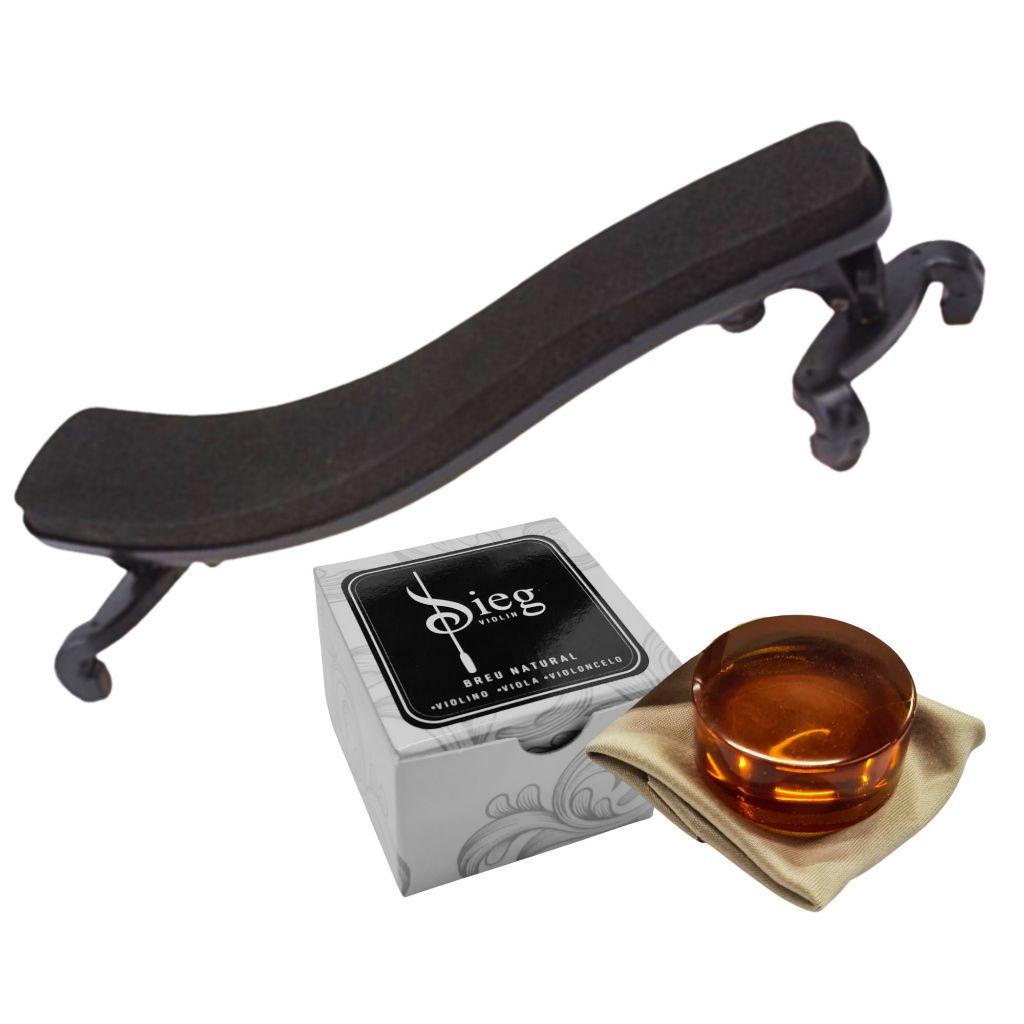 Espaleira Anantômica 3/4 - 4/4 Com Breu Para Violino Sieg Premium