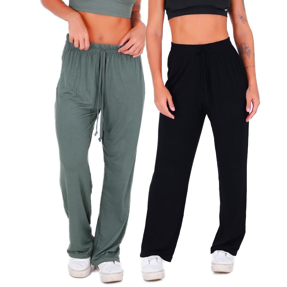 Kit 2 Calças De Yoga Viscose Soltinha