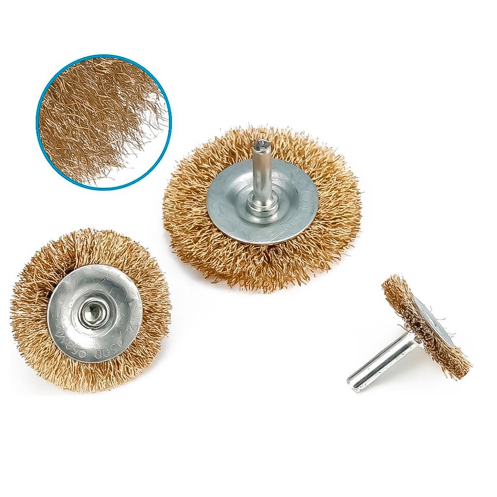 Jogo Escovas De Aço Circular 5 Peças Para Furadeira E Micro Retífica Limpeza Pesada Lixa