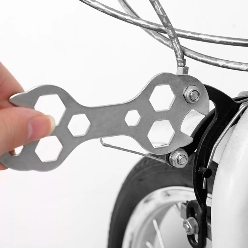 Kit Jogo De Chave Boca Fixa Para Bike Bicicleta Com 6 Peças Multifunções Aço Profissional