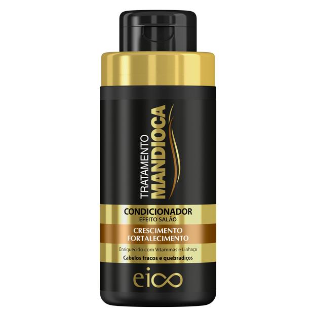 Eico Tratamento Mandioca Shampoo Sem Sal E Condicionador Leave-in 450ml Fortalecimento Crescimento