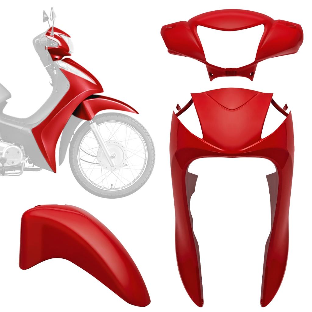Kit Carenagem Plástico PRO Tork 3 Peças Moto Honda Biz 125 2011 2012