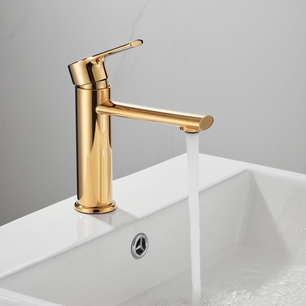 Torneira De Lavabo Banheiro Dourado Luxo Metal Moderna 1/2 Cuba Fosco Inox Yesop
