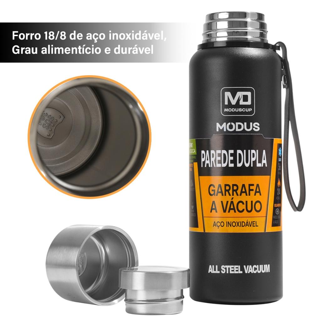 Modus Garrafa Térmica Aço Inox Portátil Caneca De Viagem Com Corda E Bolsa 1000ml/1500ml