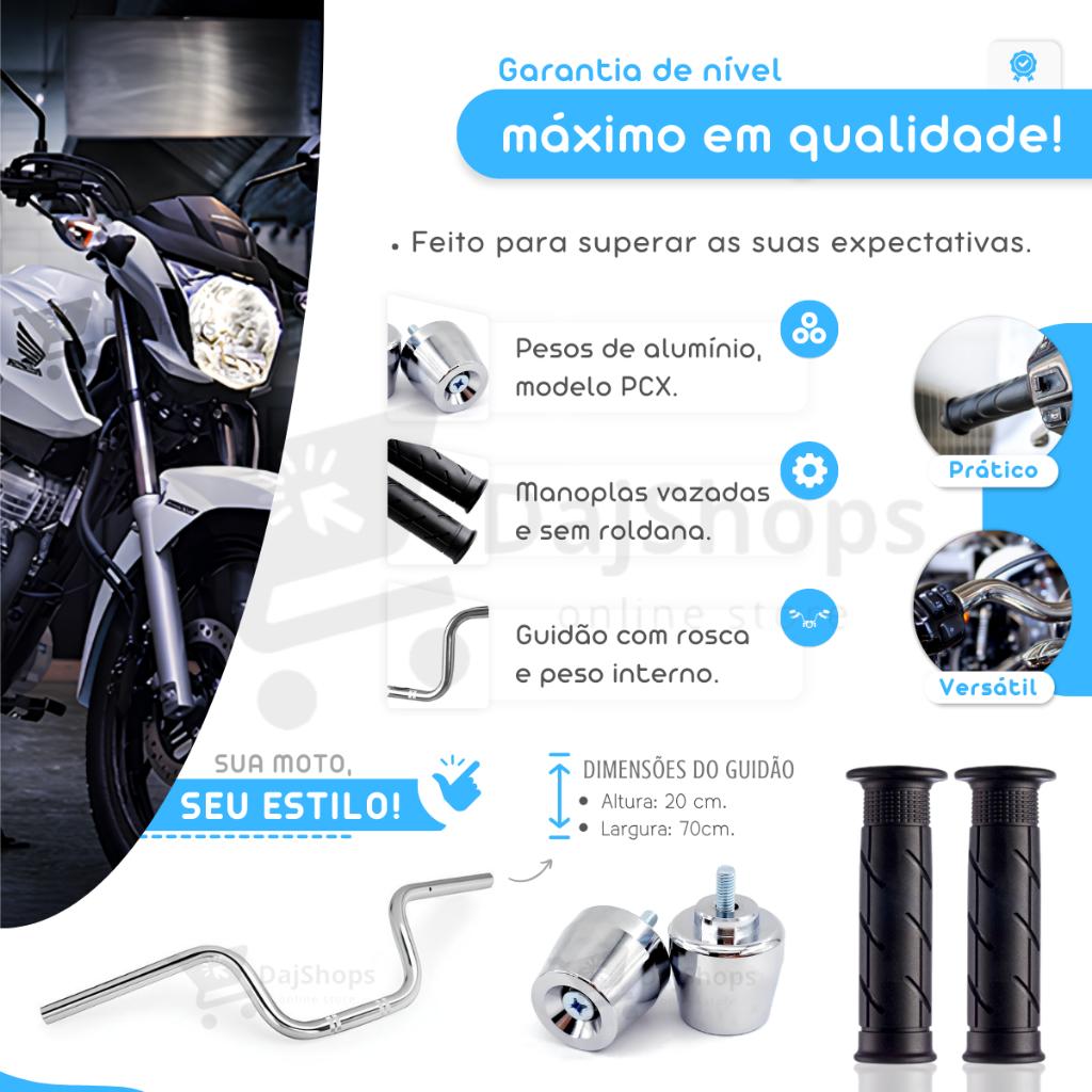 Kit Guidão Cg Cargo 160 2016/2022 C/Peso Da Pcx + Manopla