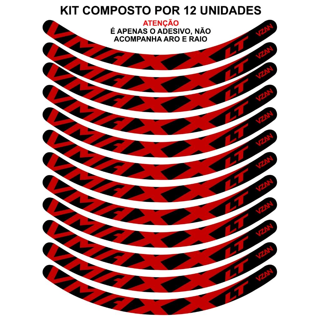 Kit 12 Adesivos Vmaxx Roda Bike Vzan Lt Vbrake E Freio A Disco Bicicleta Ciclismo Aro 24 26 29