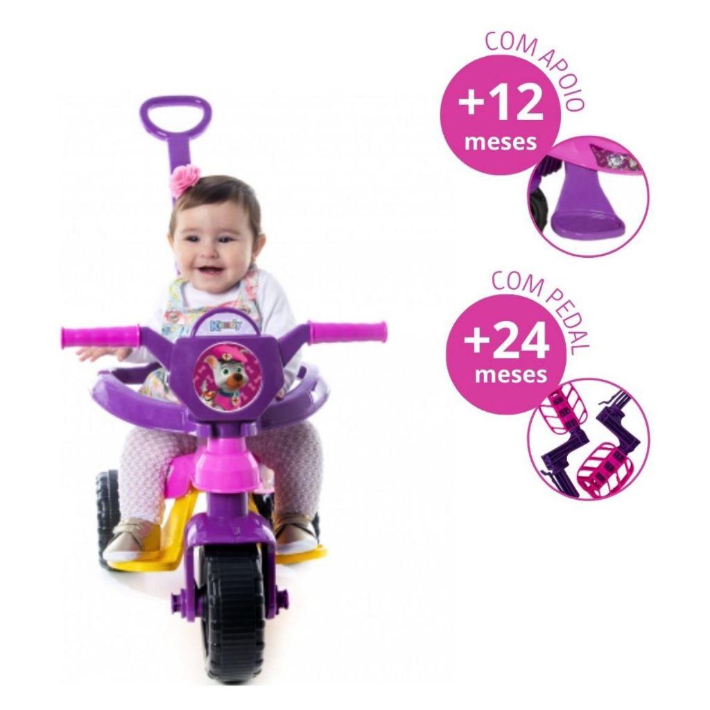 Motoca Triciclo Kendy + Cubo Pedagógico Diversas Cores Vilotrol Com Pedal Apoio Para Os Pés Para Todas As Idades