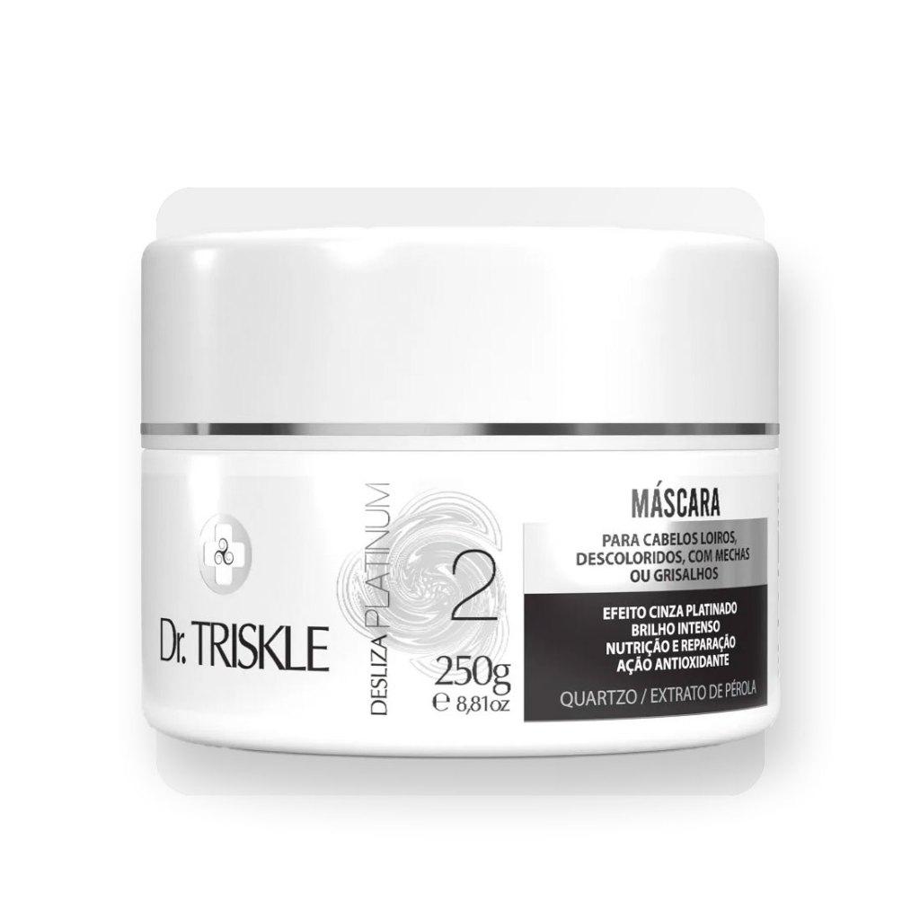Máscara Tratamento Capilar Dr Triskle Desliza Platinum Cinza Plantinado Nutrição 250gr