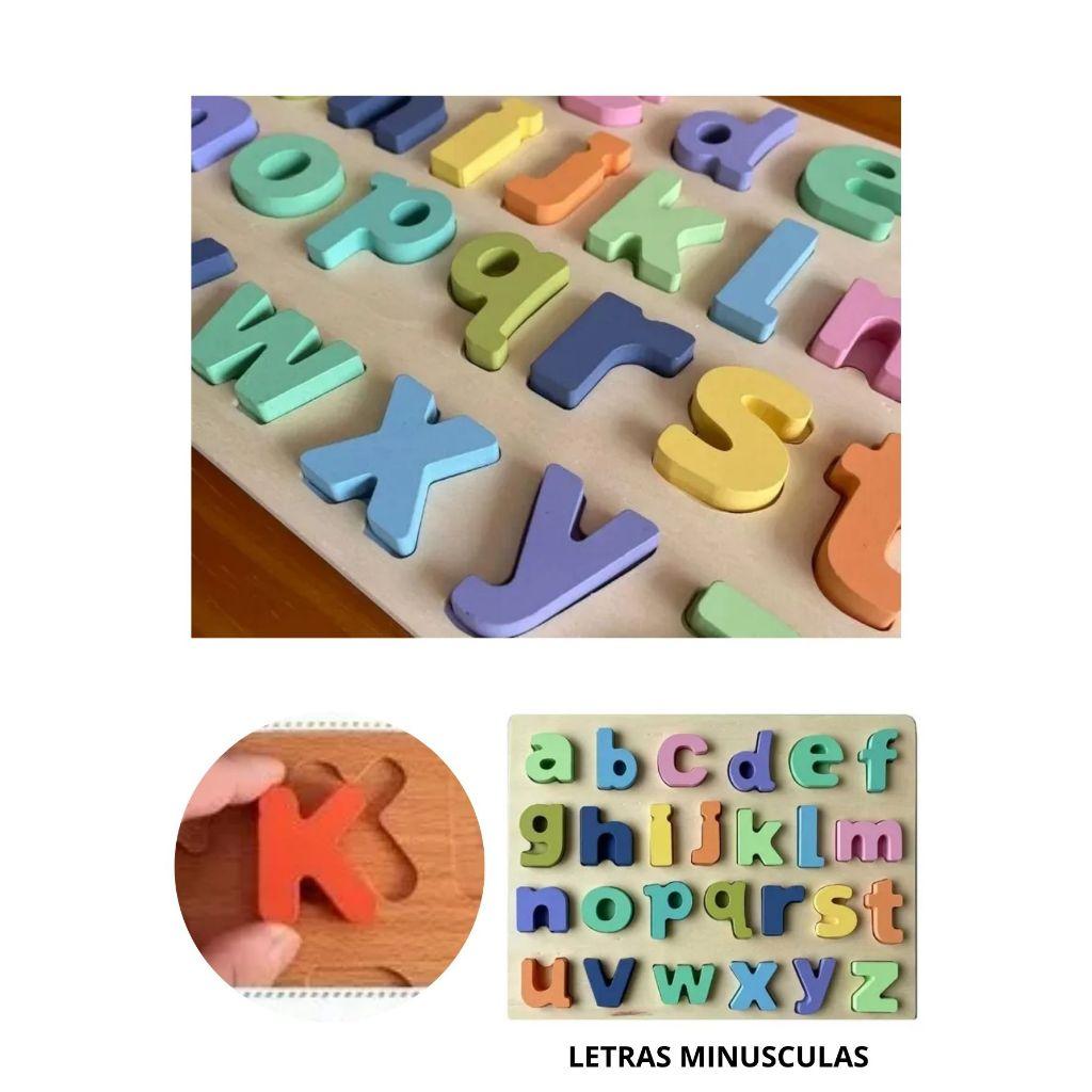 Quebra-cabeça Encaixe Letras Divertidas Minúsculo Brinquedo Educacional Infantil Pedagogia Professor