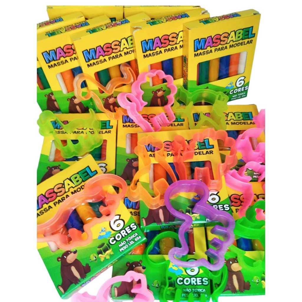 20 Cxs Massinha De Modelar + 20 Tubo Para Bolha De Sabao + 40 Cortador Para Kit Festa Lembrancinha