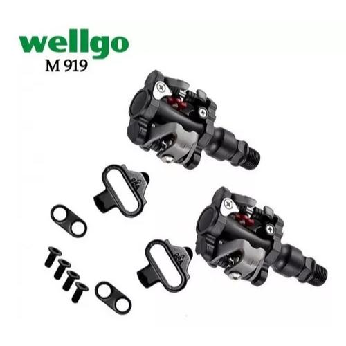 Pedal Clip Wellgo M919 Mtb Preto C/Tacos M505 M520 Mtb