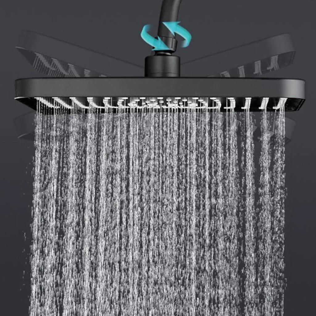 Chuveiro Para Banheiro Ducha Teto Parede Quadrada 20x20 Preto Fosco Black Quadrado Metal Luxo Solar