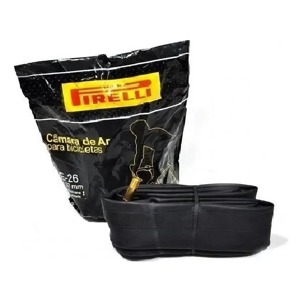 Câmara De Ar Bicicleta Pirelli Aro 26 Bico 33mm Grosso Balão Tipo Da Válvula Schrader