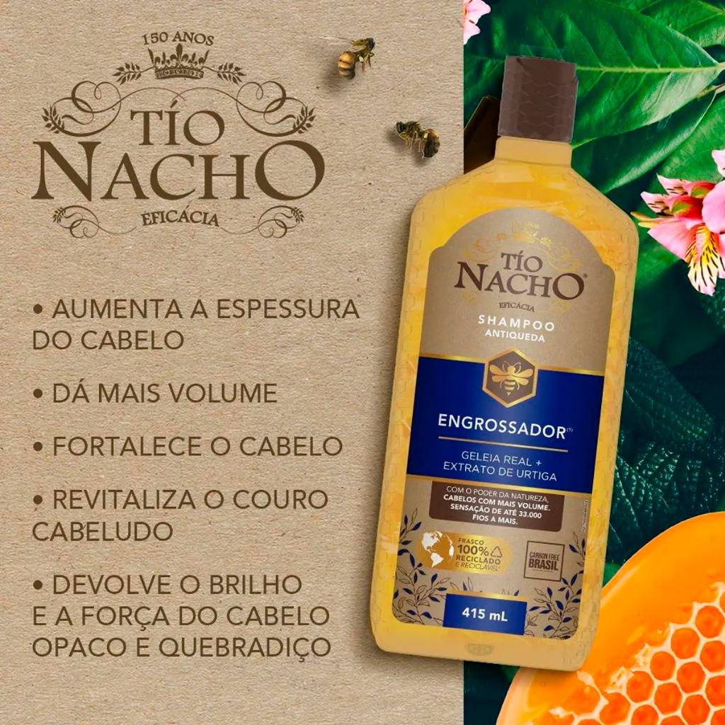 Shampo Engrossador Tamanho Pequeno Tio Nacho 200ml