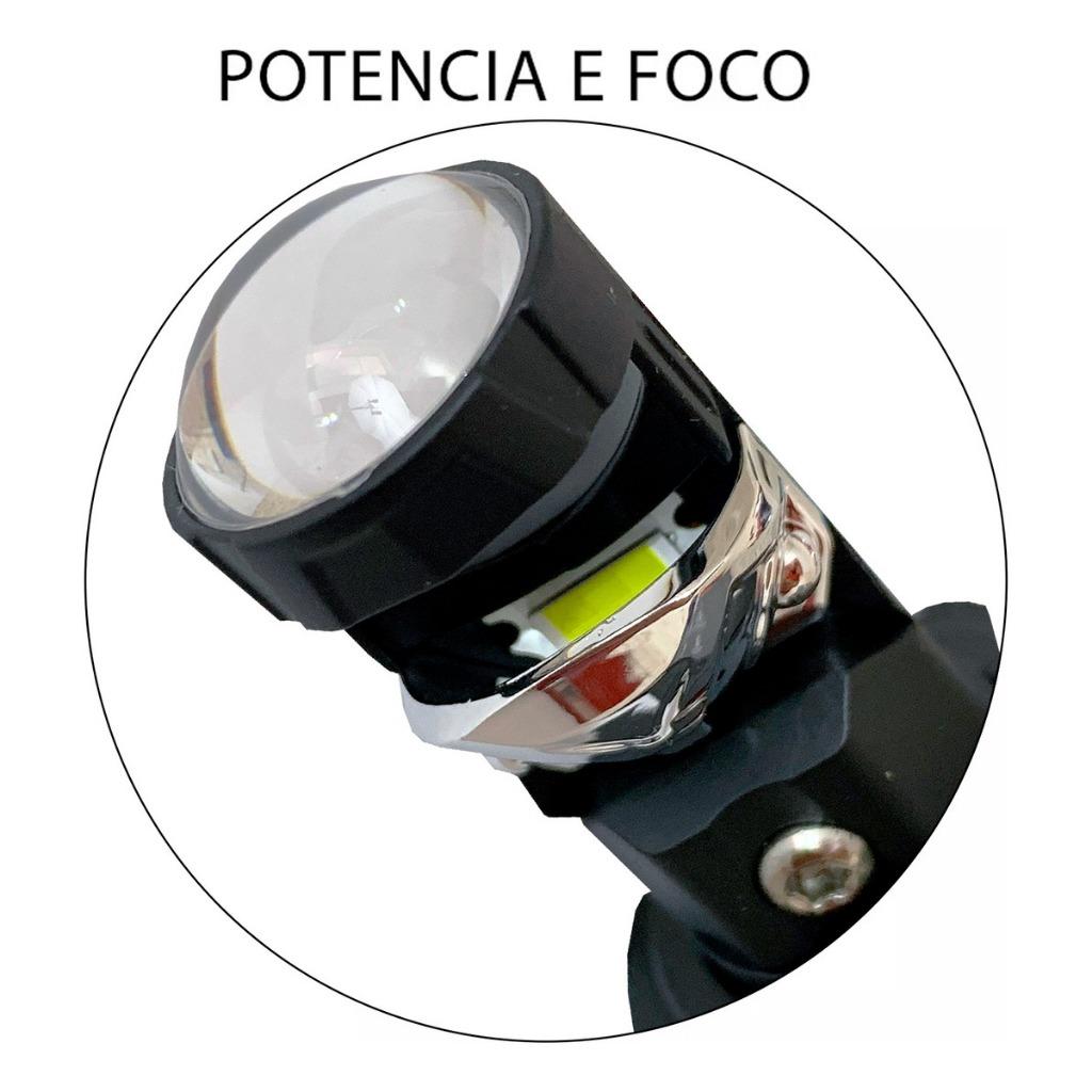 LED Farol Moto Shocklight Conversor Eliptico Projetor Canhao H4 Nano 6500k Facil Instalação