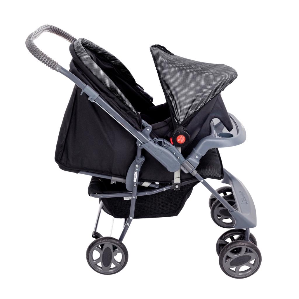 Carrinho De Bebê Topázio Travel System Reclinável E Dobravel Até 15kg Acompanha Bebê Conforto