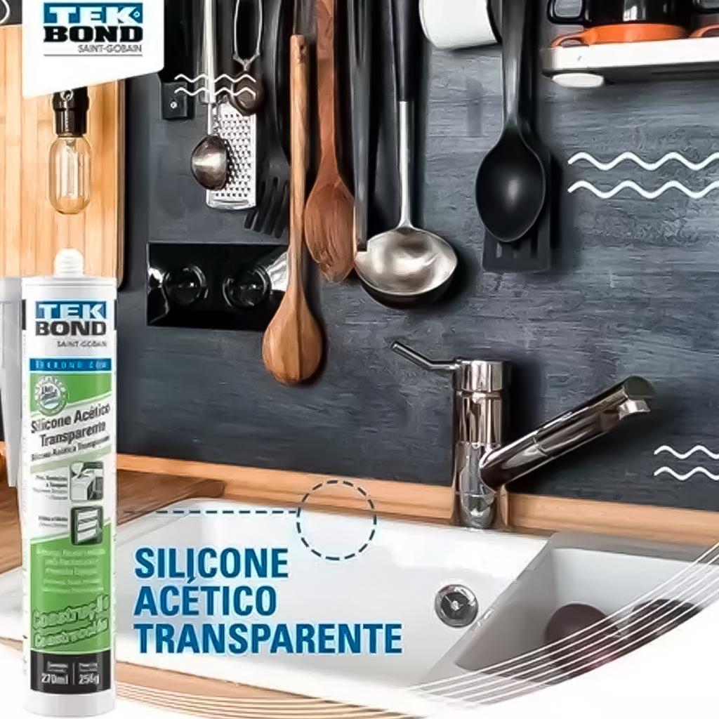 Adesivo De Silicone Acético Construção Multiuso 270g Transparente Vedação Banheiro Resistente