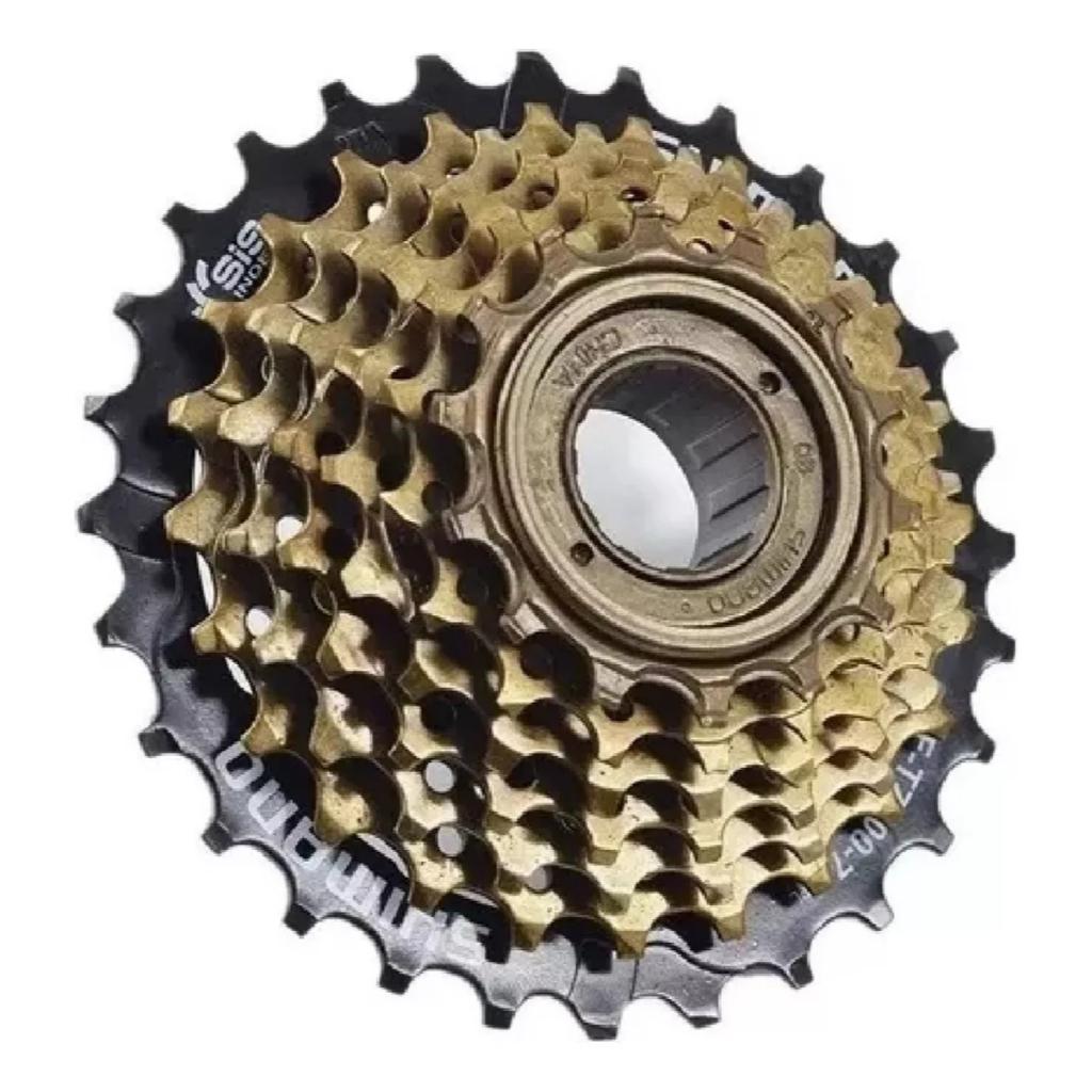 Catraca Roda Livre Rosca Shimano Tz500 7v 14/28 Dentes Bike Original Cor Preto/marrom