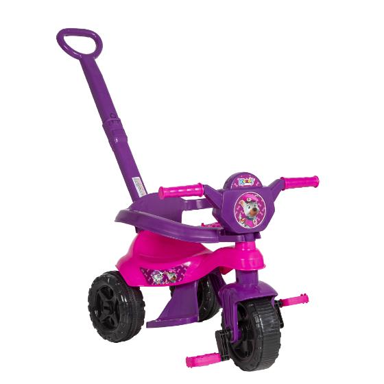 Triciclo Motoca Velotrol Infantil Completo C/Pedal Empurrador E Protetor Certificação Inmetro