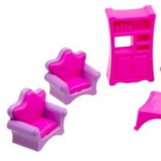 Sala Menina Encantada Rosa Linda E Fofa - Detalhes Para Bonecas Brinquedo Na Caixa