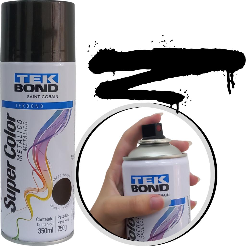 Tinta Spray Super Color Metálico 350ml Tekbond Várias Cores