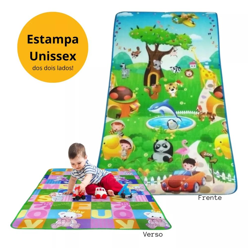 Tapete De Atividades Dupla Face Educativo Infantil Figuras Coloridas Brinquedo Tapete Térmico Dutoys