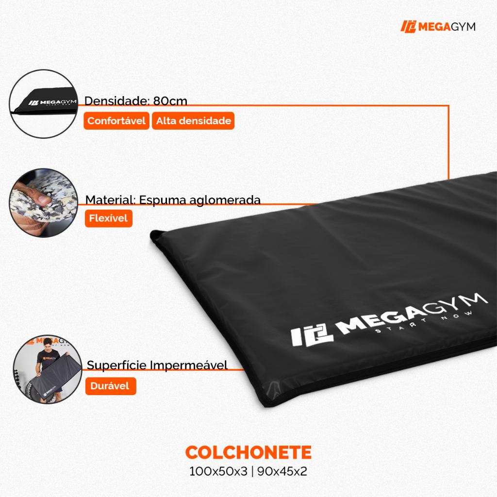 Kit 2 Colchonete Academia Treino Fitness Abdominal 100cmx50cmx3cm
