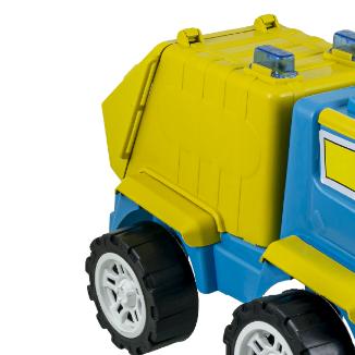 Caminhão De Coleta Seletiva Brinquedo Grande 30CM Carinha Divertida Queen Shop