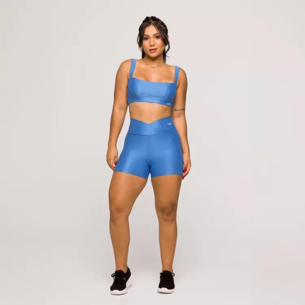 Conjunto Fitness Academia Top E Short Poliamida Treinos Coleção Glow