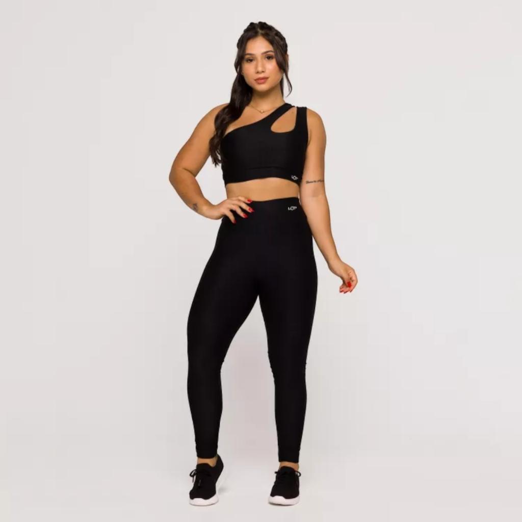 Conjunto Fitness Academia Feminino Poliamida Top E Calça Legging Feminina Crossfit Coleção Glow