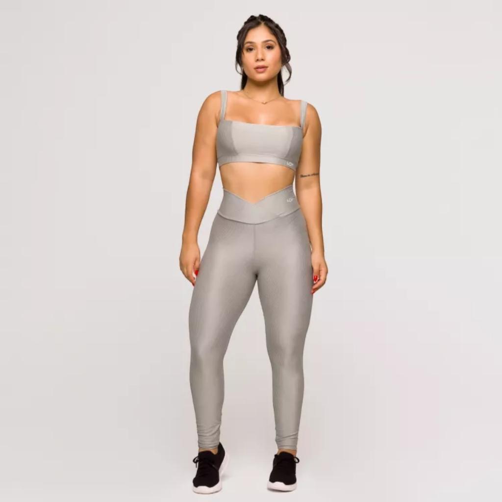 Conjunto Academia Top E Legging Fitness Poliamida Treino Coleção Glow