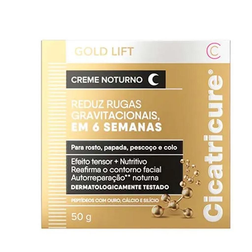 Creme Facial Cicatricure Gold Lift Noturno Reduz Rugas 50g